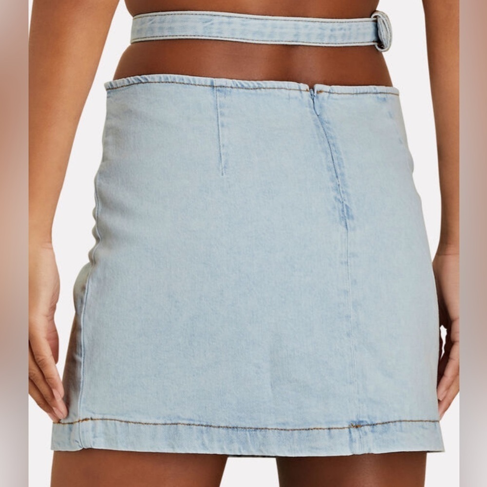 Weworewhat Women's Cut Out Denim Mini Skirt - Picture 3 of 12